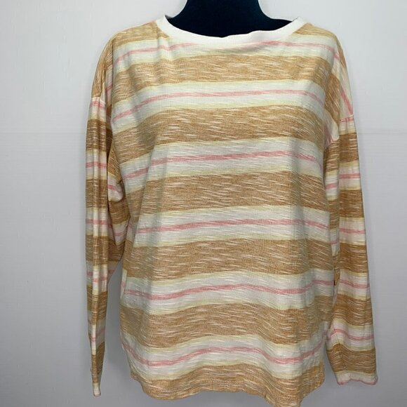 Sisstrevolution Size Small Long Sleeve T Shirt Washed Stripe Tee Repaired Flaw - Picture 1 of 9